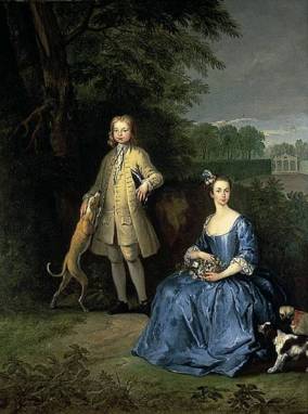 Portrait of Master Edward and Miss Mary Macro, the children of Revd Dr Cox Macro, c. 1733 - by Peter Tillemans