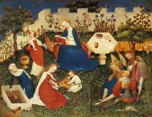 The Garden of Eden. c. 1410. Tempera on wood Unknown master